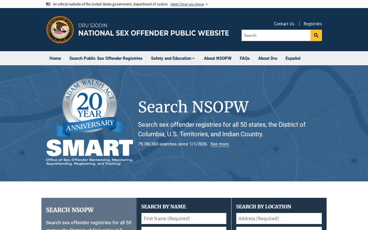 National Sex Offender Public Website supplement for a Sedgwick County search